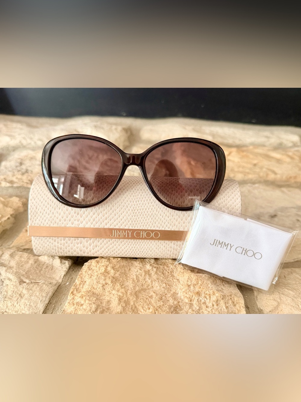 Jimmy Choo Brown Gradient Oversized Women's Sunglasses